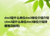 dm3是什么单位dm3单位介绍介绍(dm3是什么单位dm3单位介绍详细情况如何)