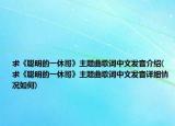 求《聪明的一休哥》主题曲歌词中文发音介绍(求《聪明的一休哥》主题曲歌词中文发音详细情况如何)