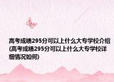 高考成绩295分可以上什么大专学校介绍(高考成绩295分可以上什么大专学校详细情况如何)