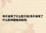 毛不易写了什么歌介绍(毛不易写了什么歌详细情况如何)