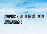 渣的歌（渣渣歌词 渣渣是谁唱的）