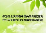 你为什么天天看今日头条介绍(你为什么天天看今日头条详细情况如何)