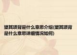 望其项背是什么意思介绍(望其项背是什么意思详细情况如何)