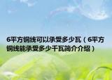 6平方铜线可以承受多少瓦（6平方铜线能承受多少千瓦简介介绍）