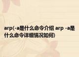 arp(-a是什么命令介绍 arp -a是什么命令详细情况如何)