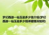 梦幻西游一仙玉是多少钱介绍(梦幻西游一仙玉是多少钱详细情况如何)