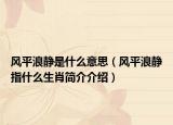 风平浪静是什么意思（风平浪静指什么生肖简介介绍）