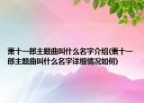 萧十一郎主题曲叫什么名字介绍(萧十一郎主题曲叫什么名字详细情况如何)