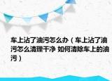 车上沾了油污怎么办（车上沾了油污怎么清理干净 如何清除车上的油污）
