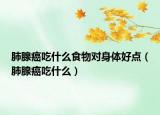 肺腺癌吃什么食物对身体好点（肺腺癌吃什么）