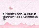 在疫情期间没有休息怎么发工资介绍(在疫情期间没有休息怎么发工资详细情况如何)