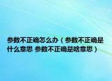 参数不正确怎么办（参数不正确是什么意思 参数不正确是啥意思）