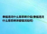 幸福港湾什么意思啊介绍(幸福港湾什么意思啊详细情况如何)