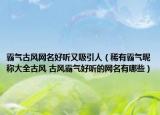 霸气古风网名好听又吸引人（稀有霸气昵称大全古风 古风霸气好听的网名有哪些）