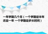 一年学期几个月（一个学期是半年还是一年 一个学期是多长时间）