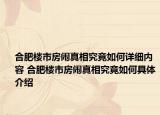 合肥楼市房闹真相究竟如何详细内容 合肥楼市房闹真相究竟如何具体介绍