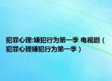 犯罪心理:嫌犯行为第一季 电视剧（犯罪心理嫌犯行为第一季）