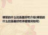 哪里的什么拉面最好吃介绍(哪里的什么拉面最好吃详细情况如何)