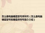 怎么看电脑硬盘型号序列号（怎么查电脑硬盘型号和硬盘序列号简介介绍）