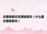 衣原体肺炎支原体肺炎（什么是衣原体肺炎）