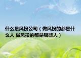什么是风投公司（做风投的都是什么人 做风投的都是哪些人）