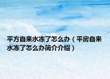 平方自来水冻了怎么办（平房自来水冻了怎么办简介介绍）