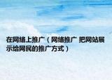 在网络上推广（网络推广 把网站展示给网民的推广方式）