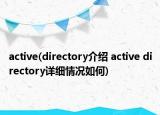 active(directory介绍 active directory详细情况如何)