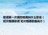 歌词第一次偶然相遇叫什么歌名（初次相遇歌词 初次相遇歌曲简介）