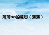 簿簿bo的意思（簿簿）