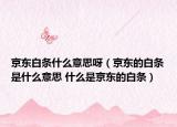 京东白条什么意思呀（京东的白条是什么意思 什么是京东的白条）