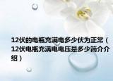 12伏的电瓶充满电多少伏为正常（12伏电瓶充满电电压是多少简介介绍）