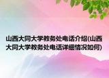 山西大同大学教务处电话介绍(山西大同大学教务处电话详细情况如何)