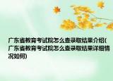 广东省教育考试院怎么查录取结果介绍(广东省教育考试院怎么查录取结果详细情况如何)