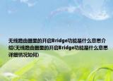 无线路由器里的开启Bridge功能是什么意思介绍(无线路由器里的开启Bridge功能是什么意思详细情况如何)