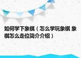 如何学下象棋（怎么学玩象棋 象棋怎么走位简介介绍）