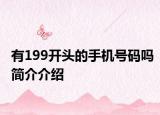 有199开头的手机号码吗简介介绍