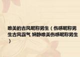 唯美的古风昵称男生（伤感昵称男生古风霸气 娴静唯美伤感昵称男生）