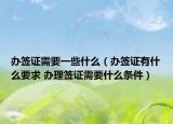 办签证需要一些什么（办签证有什么要求 办理签证需要什么条件）