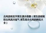 古风游戏名字男生清冷孤傲（男生游戏昵称古风高冷霸气 男生高冷古风的网名大全）
