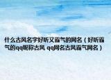 什么古风名字好听又霸气的网名（好听霸气的qq昵称古风 qq网名古风霸气网名）