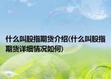 什么叫股指期货介绍(什么叫股指期货详细情况如何)