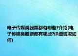 电子传媒类股票都有哪些?介绍(电子传媒类股票都有哪些?详细情况如何)