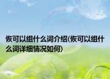 恢可以组什么词介绍(恢可以组什么词详细情况如何)