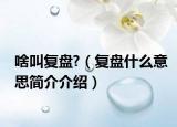 啥叫复盘?（复盘什么意思简介介绍）