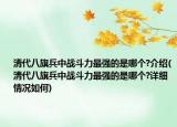 清代八旗兵中战斗力最强的是哪个?介绍(清代八旗兵中战斗力最强的是哪个?详细情况如何)