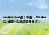 mastercard是干嘛的（MasterCard是什么意思简介介绍）