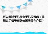 可以通过手机号查手机位置吗（能通过手机号查到位置吗简介介绍）