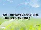 五险一金最低标准交多少钱（五险一金最低交多少简介介绍）