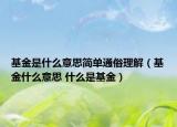 基金是什么意思简单通俗理解（基金什么意思 什么是基金）